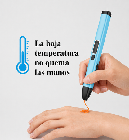 Lápiz 3D Pro Set® – Bolígrafo 3D con Filamentos PCL No Tóxicos y Temperatura Segura