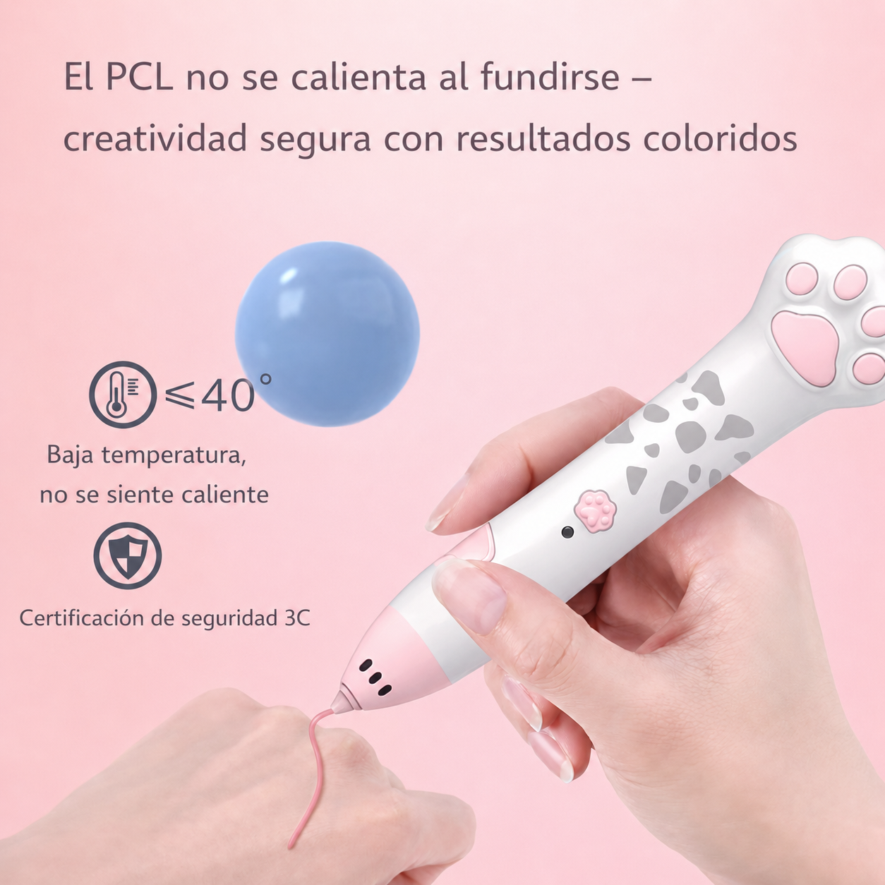 Bolígrafo 3D Paw – Baja Temperatura con Filamento PCL No Tóxico – Starter Set